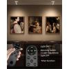 imageEZVALO Spotlights Indoor with Remote 5500mAh Rechargeable Picture Lights Wireless LED Uplighting with TimerDimmable 3CCT Display Lights for Plant Painting Artwork Accent Lighting 2PackBlackWhite