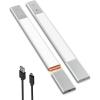 imageEZVALO Under Cabinet Lighting 2200mAh Rechargeable Battery 76 LEDs Dimmable Closet Lights 3 Color Temps Motion Sensor Light Indoor for Kitchen WardrobeSilver