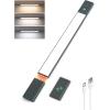 imageEZVALO Under Cabinet Lighting 2200mAh Rechargeable Battery 76 LEDs Dimmable Closet Lights 3 Color Temps Motion Sensor Light Indoor for Kitchen WardrobeSpace Gray