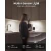 imageEZVALO Under Cabinet Lighting 2200mAh Rechargeable Battery 76 LEDs Dimmable Closet Lights 3 Color Temps Motion Sensor Light Indoor for Kitchen WardrobeSilver