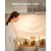 imageEZVALO Under Cabinet Lighting 2200mAh Rechargeable Battery 76 LEDs Dimmable Closet Lights 3 Color Temps Motion Sensor Light Indoor for Kitchen WardrobeSpace Gray