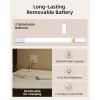 imageEZVALO Under Cabinet Lighting 2200mAh Rechargeable Battery 76 LEDs Dimmable Closet Lights 3 Color Temps Motion Sensor Light Indoor for Kitchen WardrobeSilver