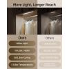 imageEZVALO Under Cabinet Lighting 2200mAh Rechargeable Battery 76 LEDs Dimmable Closet Lights 3 Color Temps Motion Sensor Light Indoor for Kitchen WardrobeSilver