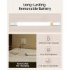 imageEZVALO Under Cabinet Lighting 2200mAh Rechargeable Battery 76 LEDs Dimmable Closet Lights 3 Color Temps Motion Sensor Light Indoor for Kitchen WardrobeSilver