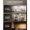 imageEZVALO Under Cabinet Lighting 2200mAh Rechargeable Battery 76 LEDs Dimmable Closet Lights 3 Color Temps Motion Sensor Light Indoor for Kitchen WardrobeSpace Gray