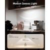 imageEZVALO Under Cabinet Lighting 2200mAh Rechargeable Battery 76 LEDs Dimmable Closet Lights 3 Color Temps Motion Sensor Light Indoor for Kitchen WardrobeSpace Gray