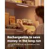 imageEZVALO Under Cabinet Lights Wireless Rechargeable Motion Sensor Light Indoor Dimmable Led Closet Light Battery Operated Under Cabinet Lighting Under Counter Lights for Kitchen Wardrobe 3500KWarmSilver
