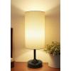 imageBedside Table Lamp Cordless Dimmable Touch Timer 2700K Bedroom Portable LED Wireless Rechargeable Battery Operated Desk Lamp Fabric Shade WoodGrain Finish Living Room Dining RoomBlack