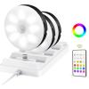 imageEZVALO 6Pack Under Cabinet Lighting Rechargeable Motion Sensor Puck Lights with Remote 3 Color Temps ampamp12 RGB Colors Magnetic Stick on Light Dimmable Under Counter Lights for Kitchen Shelf StairBlack