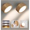 imageEZVALO LED Wall Mounted Lights 5500mAh Rechargeable Wall Sconces Lamp 3 Color Temps ampamp Remote and Touch Control 360Rotation Dimmable Cordless Wall Light for Bedroom Reading Study Bedside 2 PackWood
