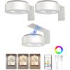 imageEZVALO Picture Lights for Wall 2000mAh Rechargeable Battery Magnetic Poster Lights with 3 Color Temps ampamp 12 RGB Remote Dimmable Timer Painting Light Wall Decor Light for Art Display Frame 6 PackWhite