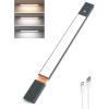 imageEZVALO Under Cabinet Lighting 2200mAh Rechargeable Battery 76 LEDs Dimmable Closet Lights 3 Color Temps Motion Sensor Light Indoor for Kitchen WardrobeSpace Gray