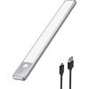 imageEZVALO Under Cabinet Lights Wireless Rechargeable Motion Sensor Light Indoor Dimmable Led Closet Light Battery Operated Under Cabinet Lighting Under Counter Lights for Kitchen Wardrobe 3500KWarmSilver