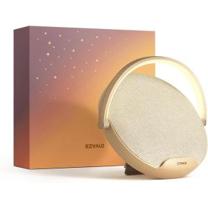 imageEZVALO Gift for Her Music Table Lamp with Wireless Charger 4 in 1 Touch Bedside Lamp Portable Bluetooth Speaker Phone Holder Dimmable LED Night Lights Birthday Gifts for Women Men Dad MomWarm Khaki