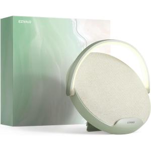 imageEZVALO Gift for Her Music Table Lamp with Wireless Charger 4 in 1 Touch Bedside Lamp Portable Bluetooth Speaker Phone Holder Dimmable LED Night Lights Birthday Gifts for Women Men Dad MomJasmine Green