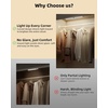 image:imageEZVALO 17Inch LED Motion Sensor Closet Light Rechargeable 3600mAh Battery 150 Lumens NoGlare Curved 3 Color Temperatures amp Dimmable Cabinet Light for Wardrobes amp Shelves15inch