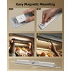 image:imageEZVALO 17Inch LED Motion Sensor Closet Light Rechargeable 3600mAh Battery 150 Lumens NoGlare Curved 3 Color Temperatures amp Dimmable Cabinet Light for Wardrobes amp Shelves13inch