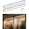 image:imageEZVALO 17Inch LED Motion Sensor Closet Light Rechargeable 3600mAh Battery 150 Lumens NoGlare Curved 3 Color Temperatures amp Dimmable Cabinet Light for Wardrobes amp Shelves17inch