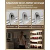 image:imageEZVALO 17Inch LED Motion Sensor Closet Light Rechargeable 3600mAh Battery 150 Lumens NoGlare Curved 3 Color Temperatures amp Dimmable Cabinet Light for Wardrobes amp Shelves13inch