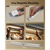 image:imageEZVALO 17Inch LED Motion Sensor Closet Light Rechargeable 3600mAh Battery 150 Lumens NoGlare Curved 3 Color Temperatures amp Dimmable Cabinet Light for Wardrobes amp Shelves15inch