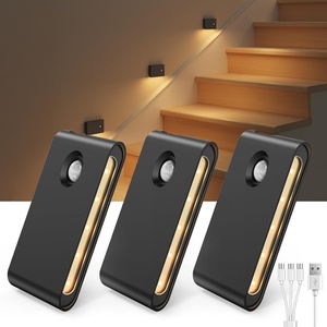 image:imageEZVALO 6 Pack Motion Sensor Night Lights Sync LED Stair Lights Indoor 1500mAh Rechargeable Magnetic amp Dimmable 3000K Soft White Portable Nightlight for Hallway Stairs Bathroom BedroomBlack