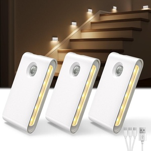 image:imageEZVALO 6 Pack Motion Sensor Night Lights Sync LED Stair Lights Indoor 1500mAh Rechargeable Magnetic amp Dimmable 3000K Soft White Portable Nightlight for Hallway Stairs Bathroom BedroomWhite