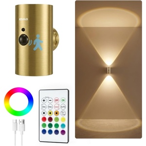 image:imageEZVALO Motion Sensor Wall Light Rechargeable Wireless LED SconceGold