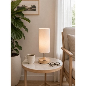 image:imageEZVALO Cordless Table Lamp Small Dimmable Bedside lamp with TimerWood